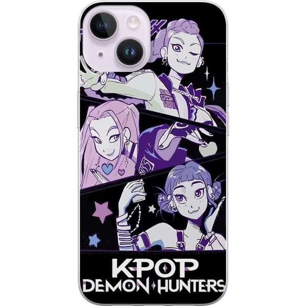 Kompatibelt Mobildeksel til Apple iPhone 14 K-pop Demonjegere Huntrix Triojenter Lilla Stjerner Retro Idolkunst