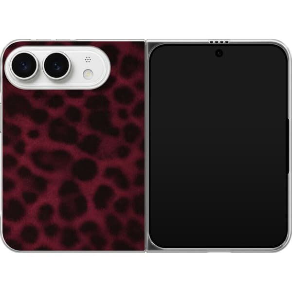 Kompatibelt Mobilskal till Apple iPhone Duo Vinröd leopard röd