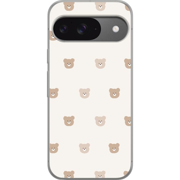 Google Pixel 9 Läpinäkyvä kuori Teddy-tausta - söpöt tedd