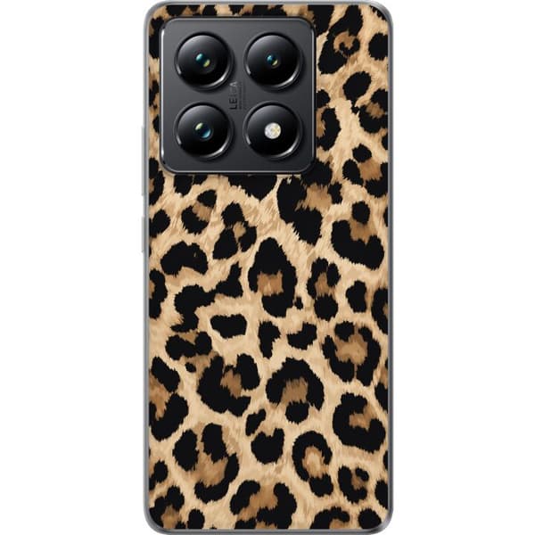 Kompatibelt Mobilskal till Xiaomi 14T Pro Bruna leopardfläckar brun