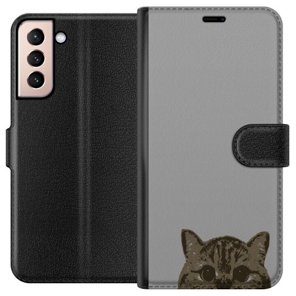 Samsung Galaxy S21 Plånboksfodral Grå Kattblick – stilren