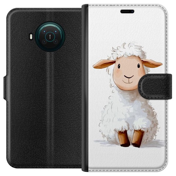 Nokia X10 Lompakkokotelo Suloinen Lammas - lasten ja vauvan tuotteita sarjakuvatyyliin