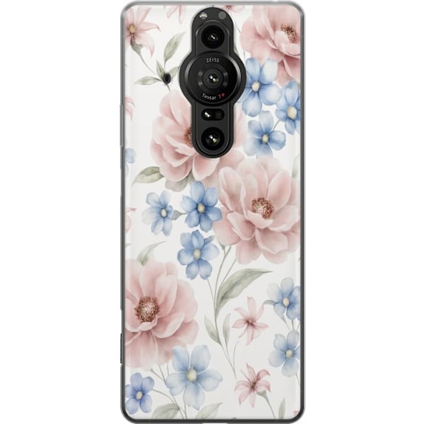 Sony Xperia Pro-I Genomskinligt Skal Romantiska blommor