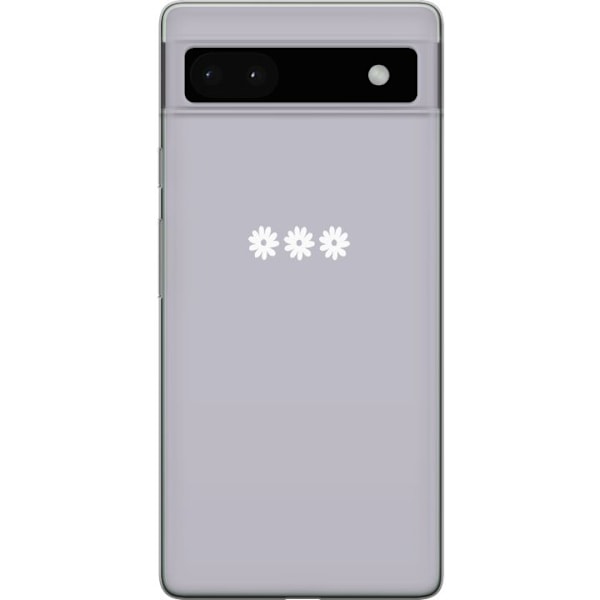 Google Pixel 6a Läpinäkyvä kuori Lila Blomminimalismi - tyy