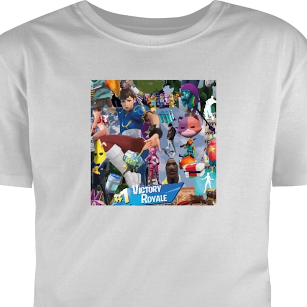 T-shirt til Voksen | Klassisk Voksen T-shirt Fortnite grå XXL