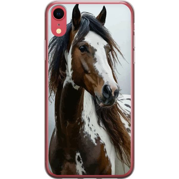 Apple iPhone XR Gennemsigtig cover Hest Dyrsmotiv Grafisk Design Natur Kraftfuldt Motiv Populært Vægkunst Dyretema Ridning
