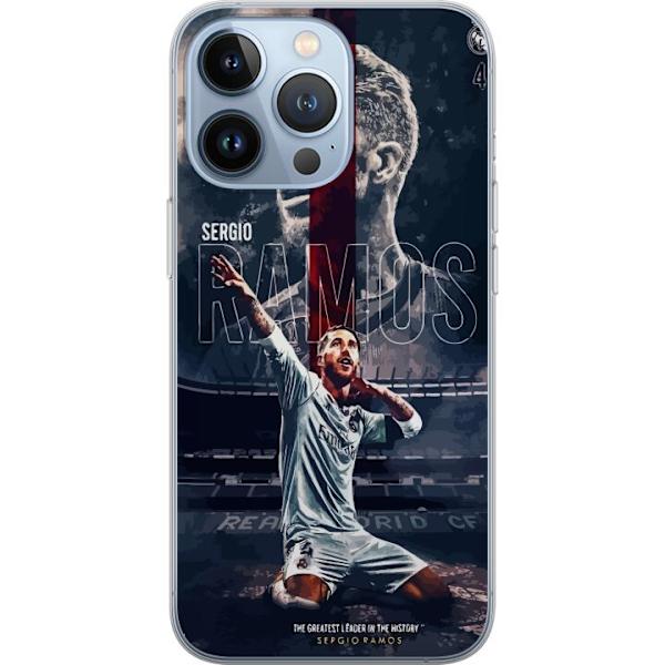Apple iPhone 13 Pro Läpinäkyvä kuori Ramos Jalkapallolegenda Motiivi Pelaaja Real Madrid Espanja Takaisin Ikoni Nimi Jalkapallotähti Urheilu
