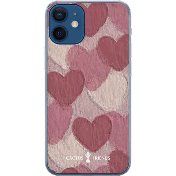 Kompatibelt Mobildeksel til Apple iPhone 12 mini Cactus and Friends - Blush papirhjerter