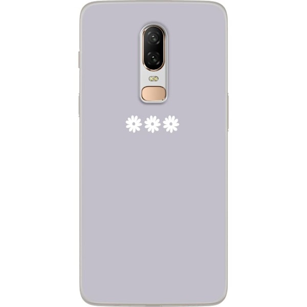 OnePlus 6 Genomskinligt Skal Lila Blomminimalism – stilrent