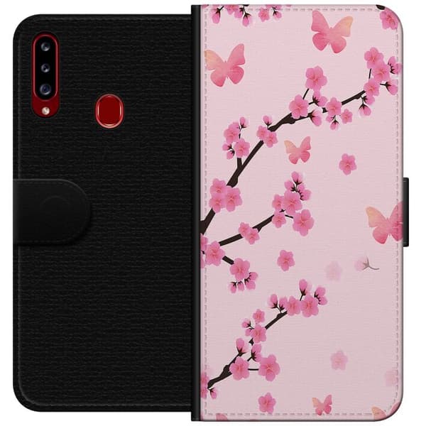 Kompatibelt Plånboksfodral till Samsung Galaxy A20s Blommor