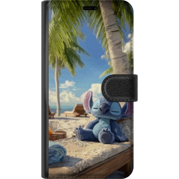 Kompatibelt Plånboksfodral till Apple iPhone 13 mini Disney Stitch kramar sköldpadda tropisk strand