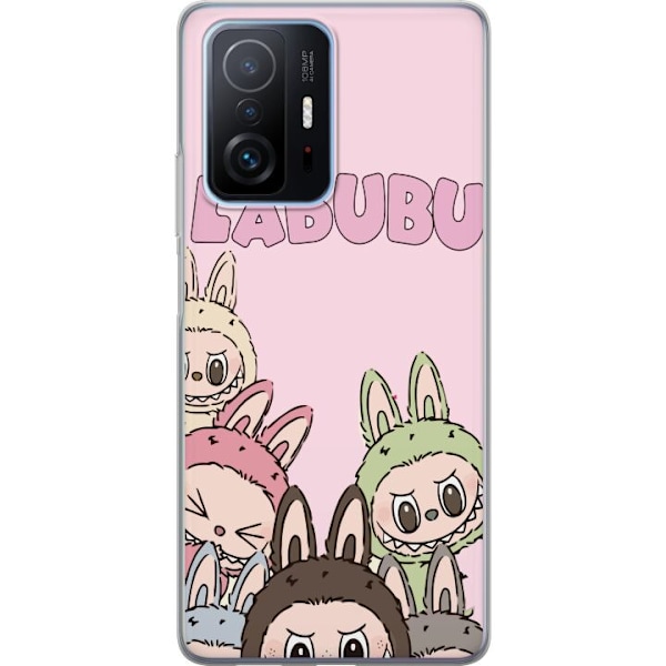Xiaomi 11T Pro Genomskinligt Skal Labubu Pop Mart Karaktärer Figurer Samlarobjekt Populär Figurserie Design Pop Mart Toy Art Motiv