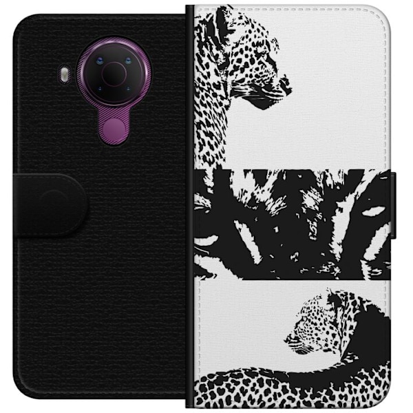 Nokia 5.4 Tegnebogsetui Leopard Faces
