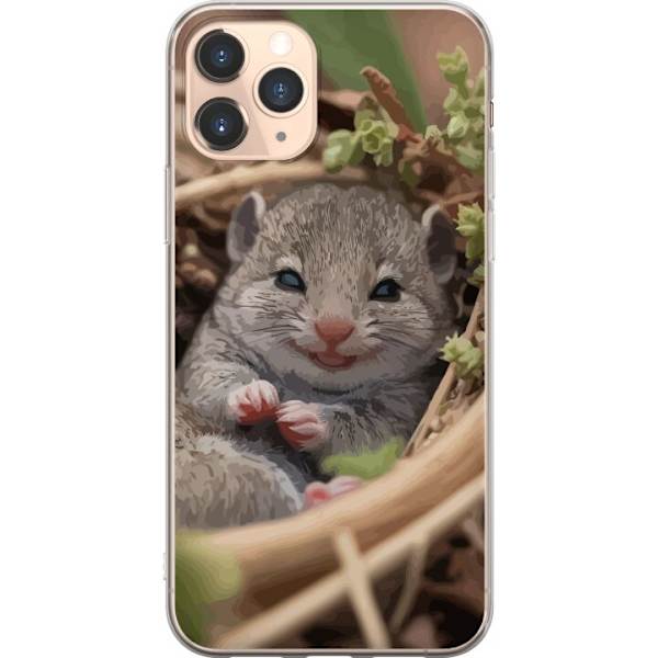 Apple iPhone 11 Pro Genomskinligt Skal Råtta Leende Djurmotiv Stadsmotiv Urban Grafisk Design Populärt Roligt Motiv Art Stil