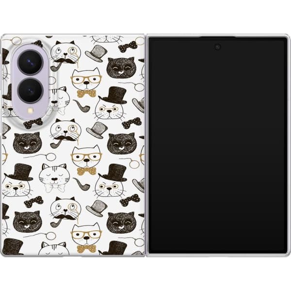 Kompatibelt Mobildeksel til Samsung Galaxy Z Fold8 Hvit kattgrafikk hvit