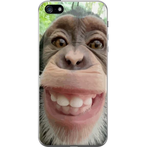Apple iPhone 5 Genomskinligt Skal Chimp Selfie Rolig Grafisk Design Apa Djurmotiv Trend Roligt Motiv Populärt Urban Art Stil