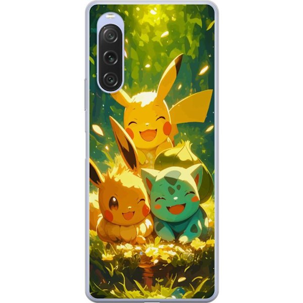 Sony Xperia 10 V Genomskinligt Skal Pixelmonster spelstil – färgstark design för retroälskande gamers