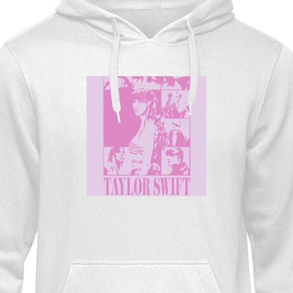 Hoodie Taylor Swift - Pink vit XL