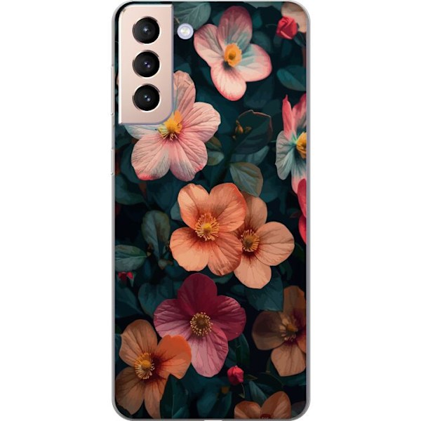 Samsung Galaxy S21 Gjennomsiktig deksel Blomster