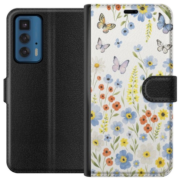 Motorola Edge 20 Pro Lompakkokotelo Kesäkukat