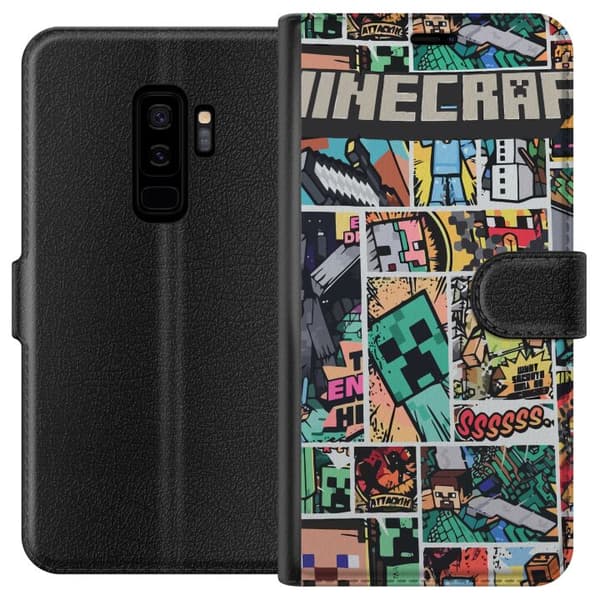 Kompatibel Tegnebogsetui til Samsung Galaxy S9+ Minecraft Kunst