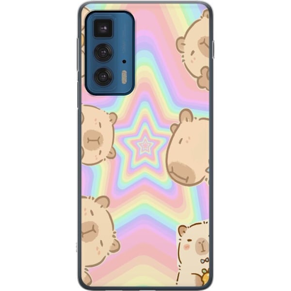 Motorola Edge 20 Pro Genomskinligt Skal Kawaii Capybara Galaxy