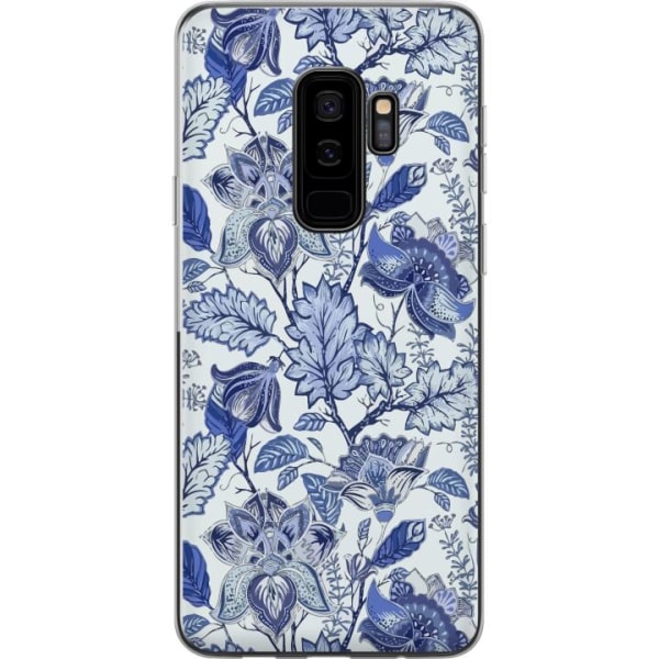 Samsung Galaxy S9+ Gennemsigtig cover Blomster Blå...