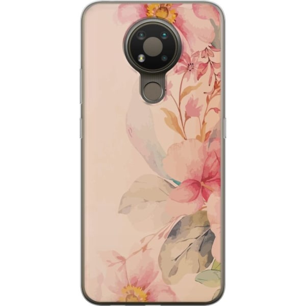 Nokia 3.4 Gennemsigtig cover Farverige Blomster