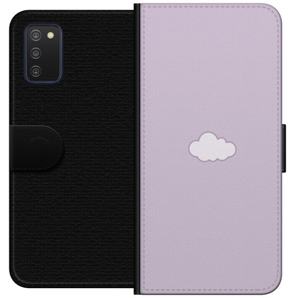 Samsung Galaxy A03s Lompakkokotelo Lila Pilvi - minimalistinen pilvi lila taustalla