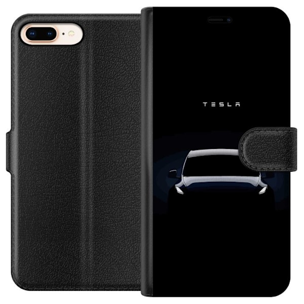 Apple iPhone 8 Plus Lompakkokotelo Tesla