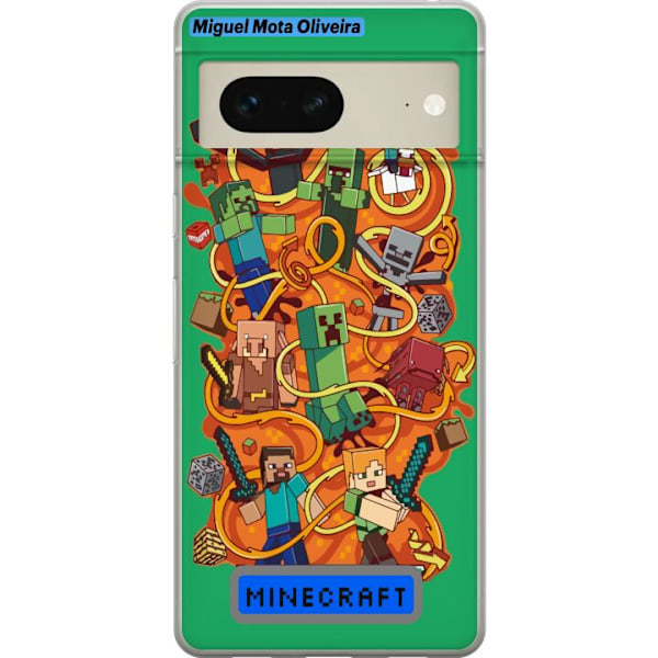 Google Pixel 7 Läpinäkyvä kuori Minecraft
