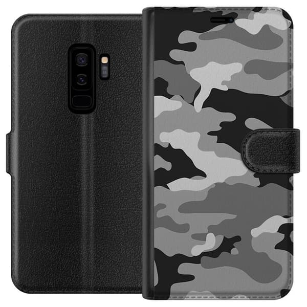 Kompatibel Tegnebogsetui til Samsung Galaxy S9+ Militær B/W