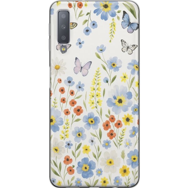 Samsung Galaxy A7 (2018) Genomskinligt Skal Sommarblommor