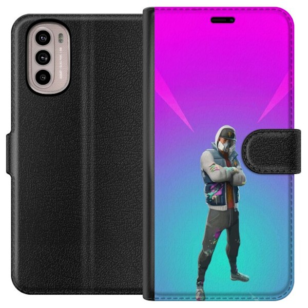 Motorola Moto G41 Tegnebogsetui sort ridder fortnite