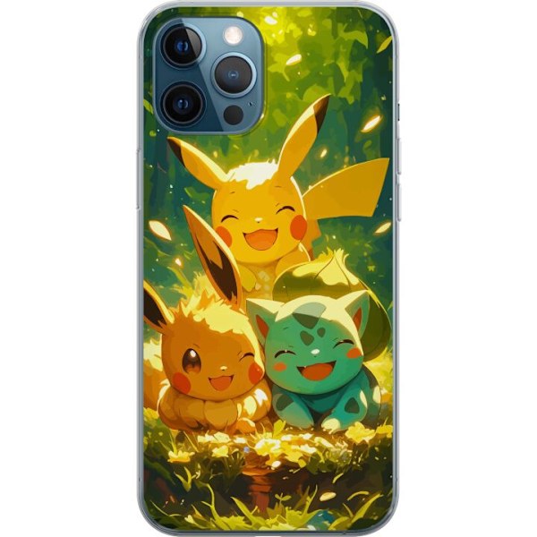 Apple iPhone 12 Pro Genomskinligt Skal Pixelmonster spelstil – färgstark design för retroälskande gamers