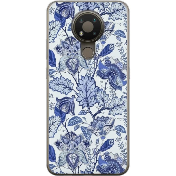 Nokia 3.4 Läpinäkyvä kuori Kukat Sininen...