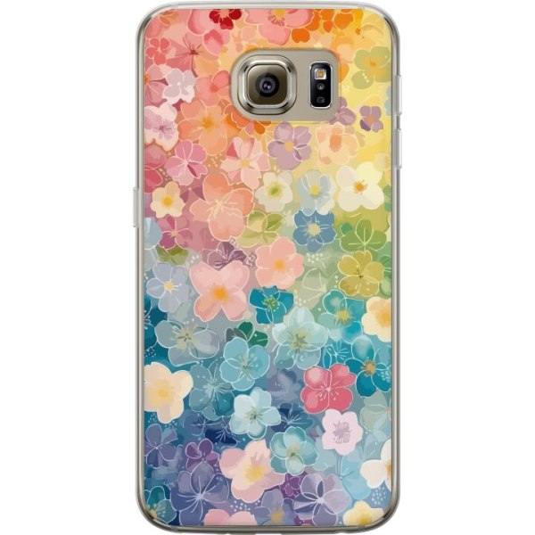 Samsung Galaxy S6 Läpinäkyvä kuori Pienet kukat