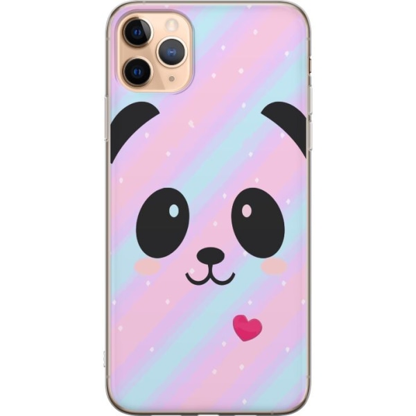 Apple iPhone 11 Pro Max Läpinäkyvä kuori Sateenkaari Panda