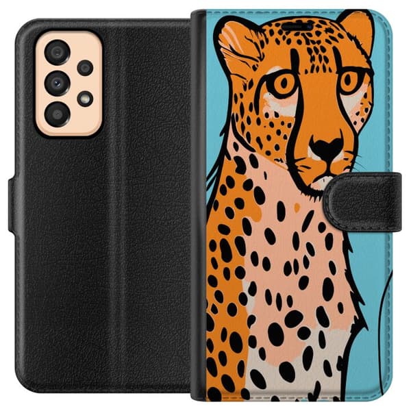 Kompatibelt Plånboksfodral till Samsung Galaxy A33 5G Surprised Leopard