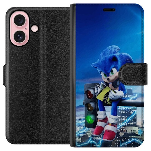 Apple iPhone 16 Plånboksfodral Sonic the Hedgehog