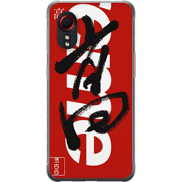 Samsung Galaxy Xcover 5 Läpinäkyvä kuori Supreme Punainen Graffiti Katupukeutuminen Suunnittelu Muotikuvake Trendikäs Graffiti Kuviointi Suosittu