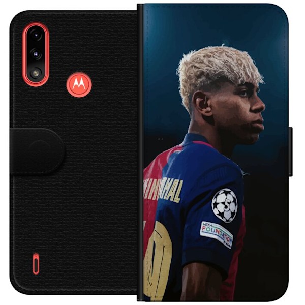 Motorola Moto E7 Power Tegnebogsetui Lamine Yamal - Barcelonas Wunderkind i fokus
