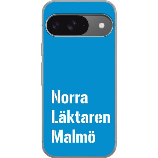 Kompatibelt Mobildeksel til Google Pixel 9 Minimalistisk blå tekstdesign med Malmö-tema og moderne typografisk stil blå