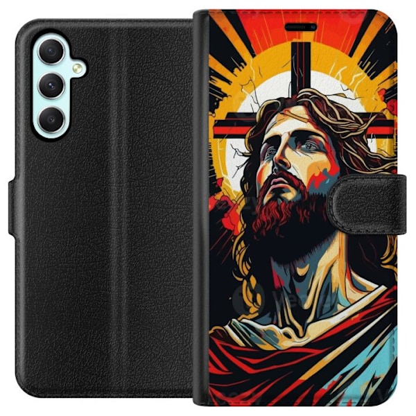 Samsung Galaxy A34 Lompakkokotelo Jeesus ja Kortti - uskonnoll