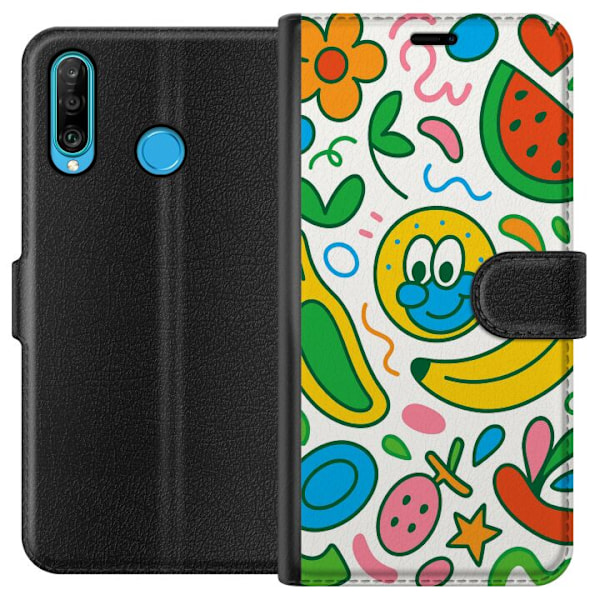 Huawei P30 lite Tegnebogsetui Sommerfugle Slør