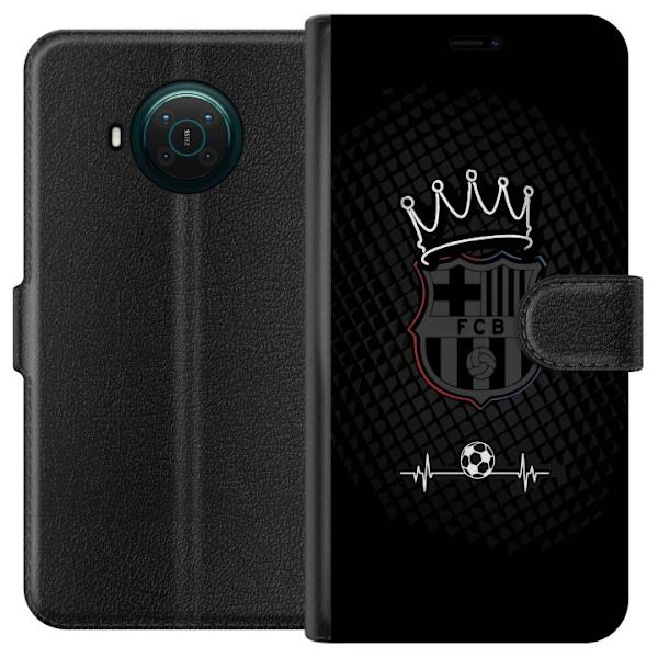 Nokia X10 Lompakkokotelo FC Barcelona Emblem Jalkapalloaihe Sininen Punainen Seuramerkki Katalonia La Liga Fanit Suosittu Ikoninen