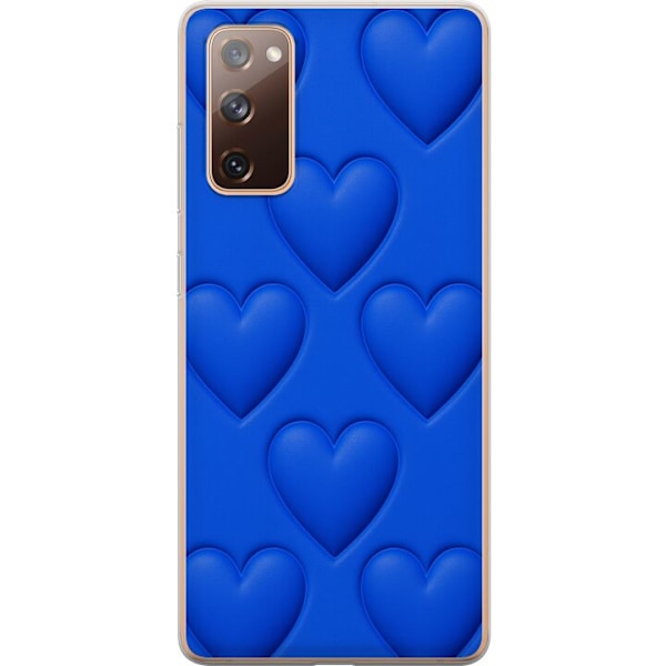 Samsung Galaxy S20 FE Läpinäkyvä kuori Siniset Sydämet
