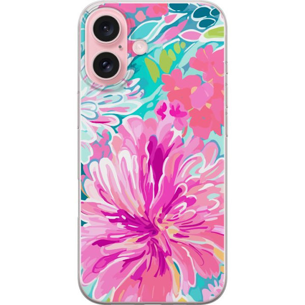 Apple iPhone 16 Gennemsigtig cover Blomsterrebs