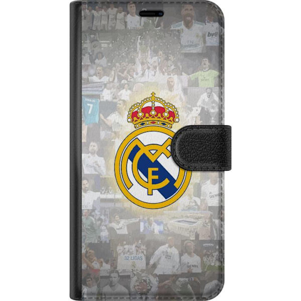 Xiaomi Mi 10T 5G Lompakkokotelo Real Madrid -emblem Jalkapallokerho Tunnuksella Valkoinen Kulta Design Mestarien Liiga Mestari La Liga Fanit Ikoninen