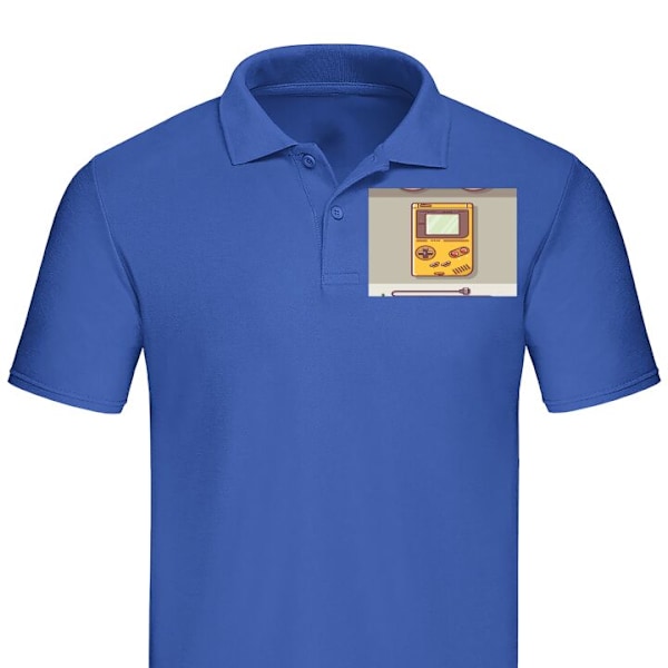 Poloshirt til Voksen | Elegant Poloshirt Nintendo Retro Blå Stor